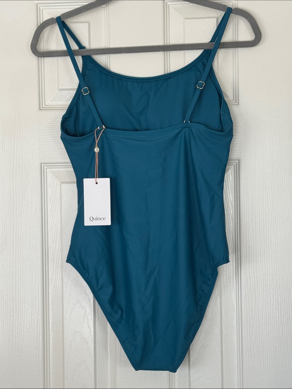 QUINCE Italian Cami One-Piece Swimsuit Lagoon Teal Blue NEW hygienic liner M - Picture 11 of 13